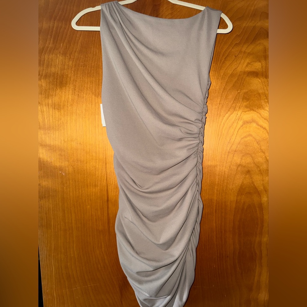 NWT Abercrombie & Fitch Taupe Ruched Dress size small